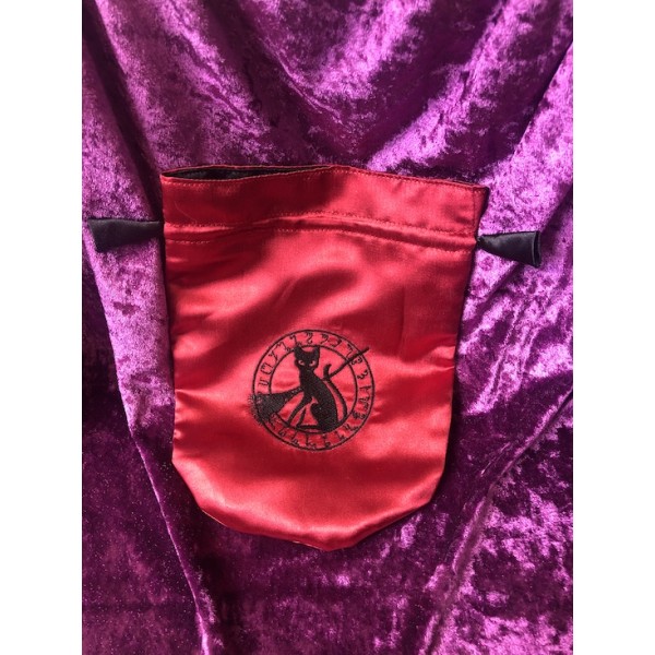 Tarot Bag Red with theban and black cat