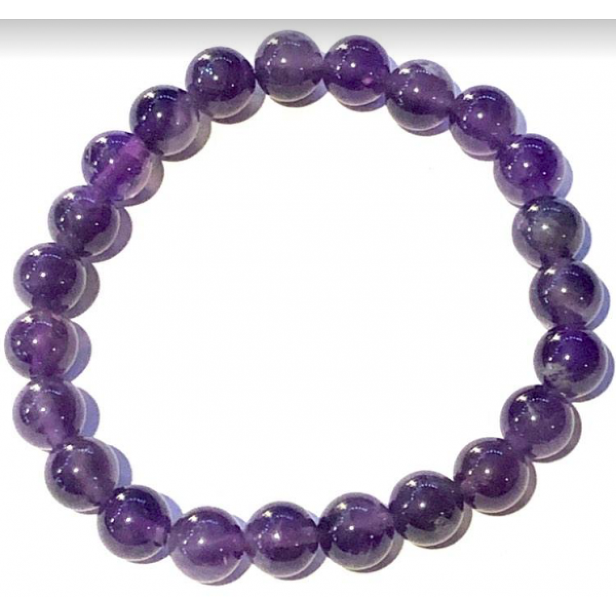 Bracelet Amethyst Round Bead